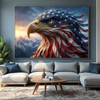 USA-flagg Bald Eagle-design Canvastryck