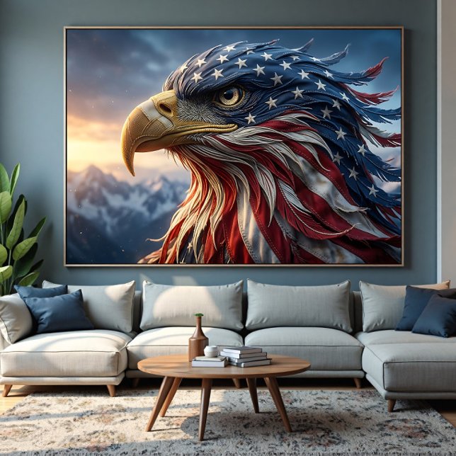 USA-flagg Bald Eagle-design Canvastryck (Skapare uppladdad)