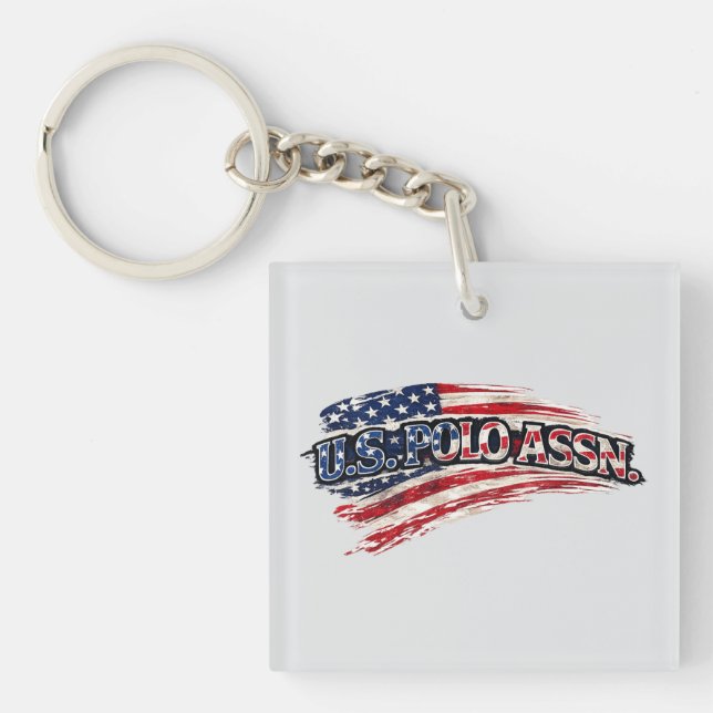 USA Flagg Nyckelring i Fyrkantig Form (Framsidan)