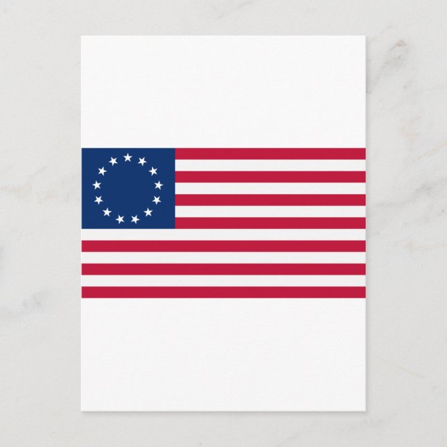 USA flagga 13 stjärnor Betsy Ross Vykort (Framsida)