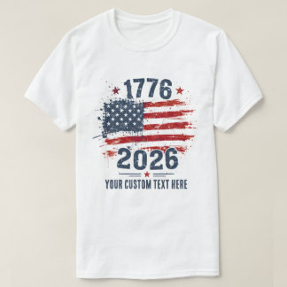 USA Flagga 1776 2026 årsjubileum T Shirt