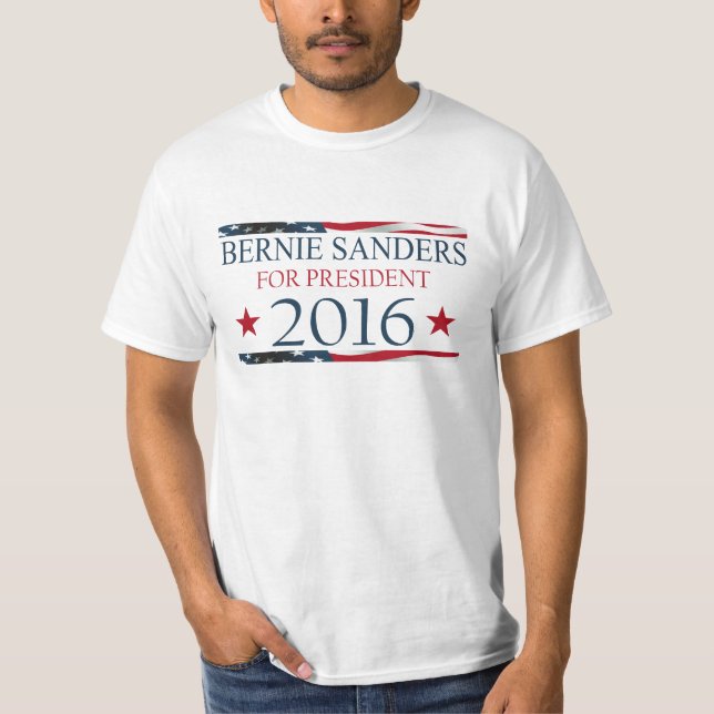 USA FLAGGA 2016 för Bernie slipmaskinpresident Tee Shirt (Framsida)