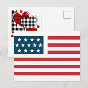 USA Flagga 2026 – Djärv Amerikansk Flagga för 250- Helg Vykort