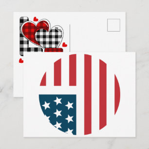 USA Flagga 2026 – Kraftfull Amerikansk Flagga för Helg Vykort