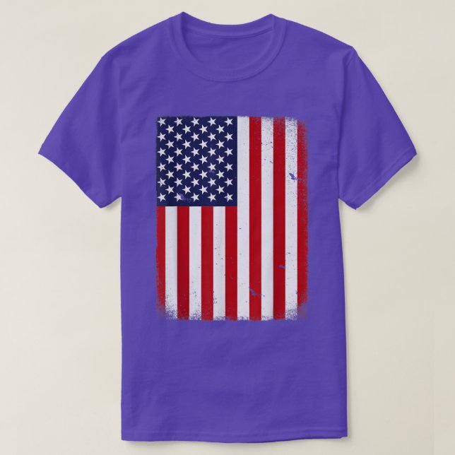 USA flagga 4:e juli Amerikanska Rött vitt blått st T Shirt (Design framsida)