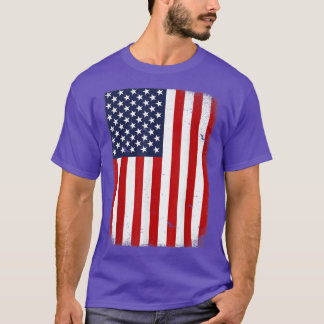 USA flagga 4:e juli Amerikanska Rött vitt blått st T Shirt