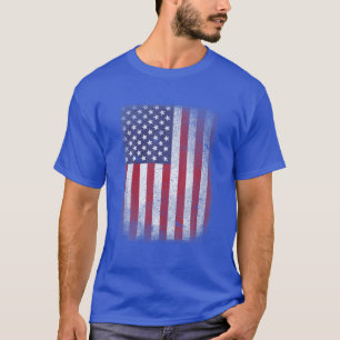 USA flagga 4:e juli Amerikanska Rött vitt blått st T Shirt