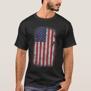 USA flagga 4:e juli Amerikanska Rött vitt blått Vi T Shirt