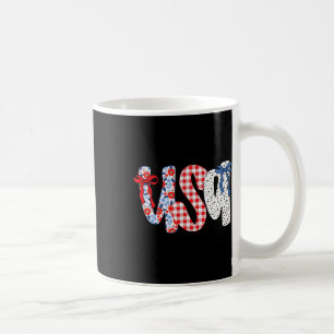 USA Flagga 4:e Juli Coquette Bow Floral Patriotisk Kaffemugg