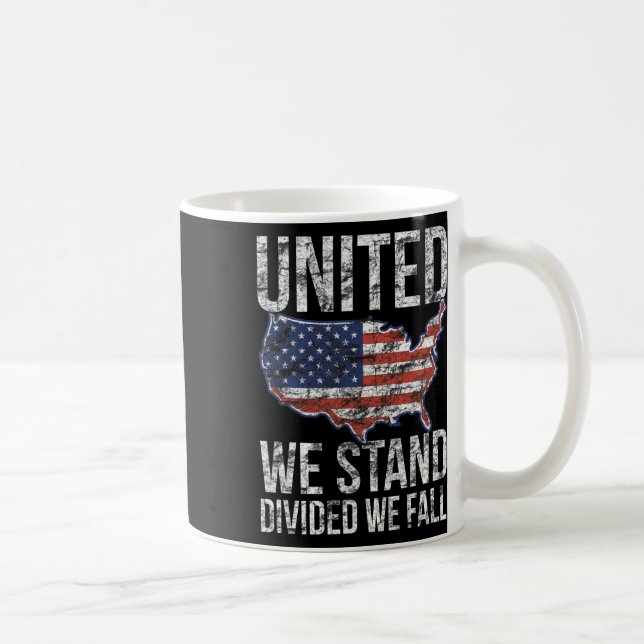 USA flagga 4:e juli, Förenade vi är splittrade. Kaffemugg (Höger)