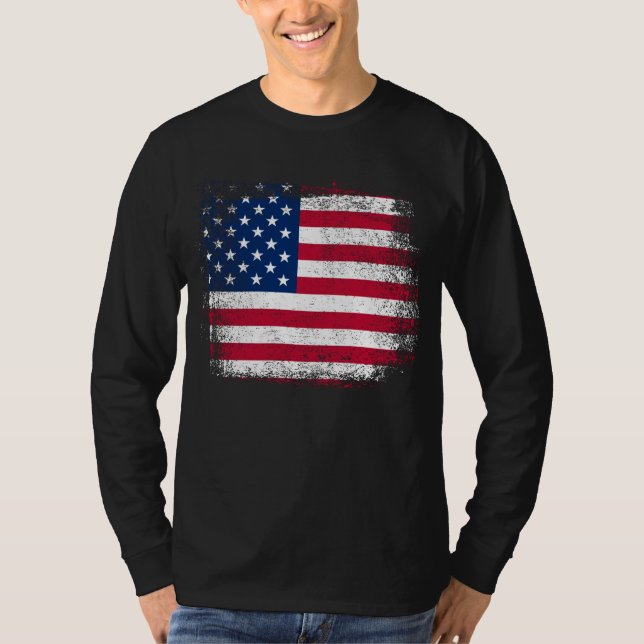 USA flagga, 4:e juli i Stars och stripes T Shirt (Framsida)
