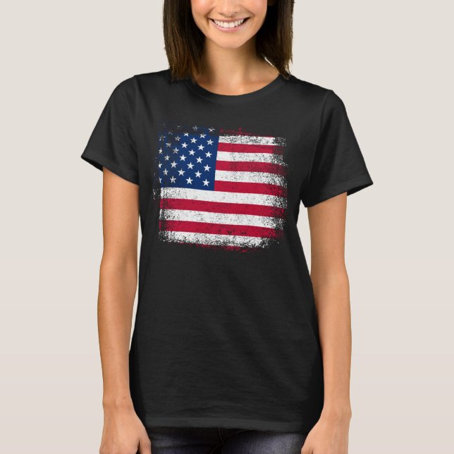USA flagga, 4:e juli i Stars och stripes T Shirt (Framsida)