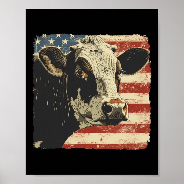 Usa Flagga 4:e Juli Män Kvinnor  Poster (Framsidan)