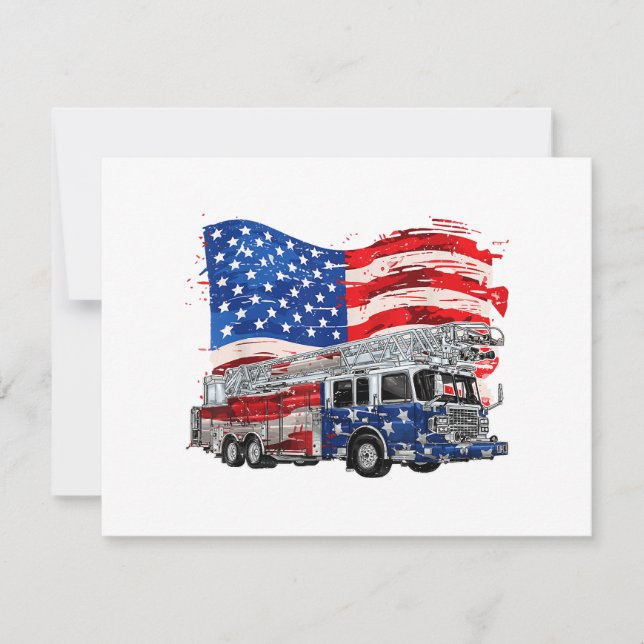 USA flagga 4:e Lastbil-brandbekämparen för eldsläc (Framsida)