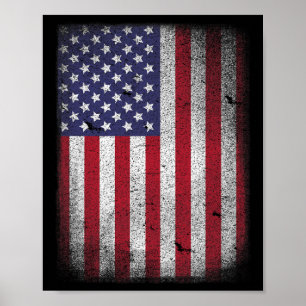 Usa Flagga 4 juli Amerikansk Röd Vit Blå Stjärna S Poster