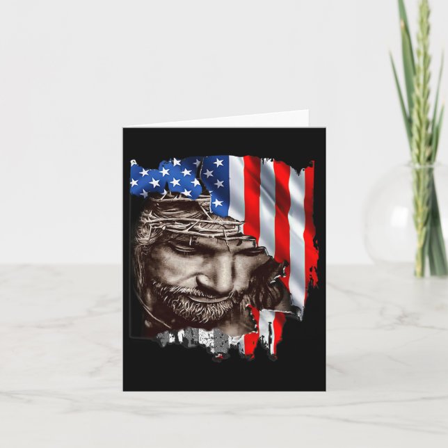 USA flagga 4 juli Independence day Patriotic Kort (Framsida)