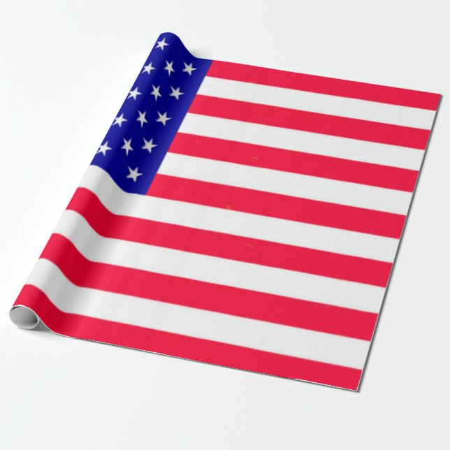 USA flagga 4 juli Presentpapper (Utrullad)