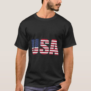 USA flagga 4 juli Rött vitt blått amerikanska pate T Shirt