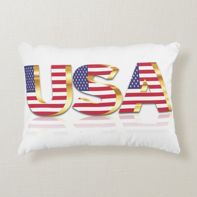 USA flagga Accent Pillow United States of America Prydnadskudde (Framsidan)