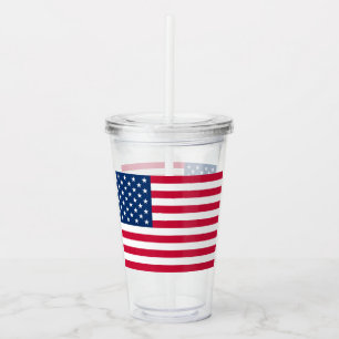 USA flagga Acrylic Tumbler Patriotic Take Away Mugg
