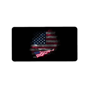 USA-flagga Adressetikett