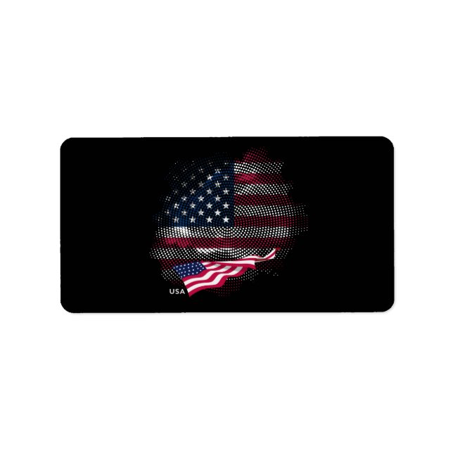 USA-flagga Adressetikett (Framsidan)