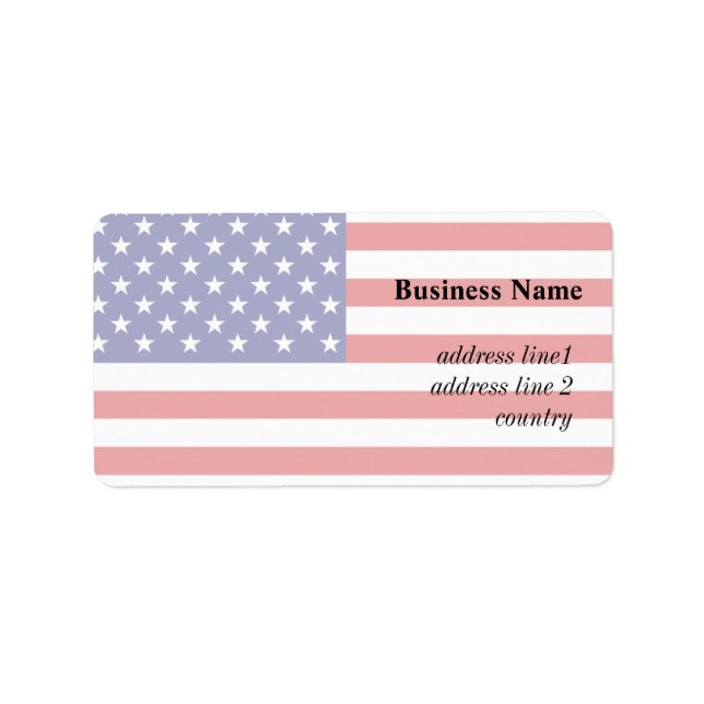 USA flagga Adressetikett (Framsidan)