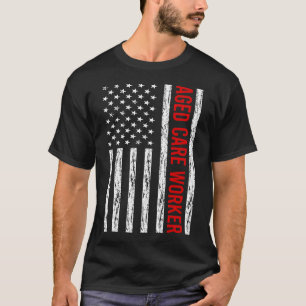 USA flagga - Åldras Care Worker T Shirt