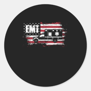 USA flagga Ambulance EMT EMS Doktor First Aid Para Runt Klistermärke
