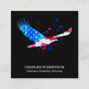 ** USA flagga American Eagle Rött vitt blått Fyrkantigt Visitkort