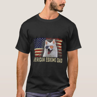USA flagga American Eskimo Pappa Fars dag T Shirt