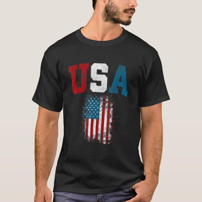 USA flagga American Flagga Förenta staterna 4t T Shirt (Framsida)
