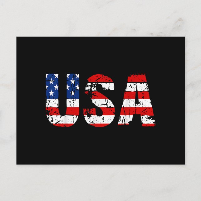 USA flagga American Flagga US National Patriotic U Vykort (Framsida)