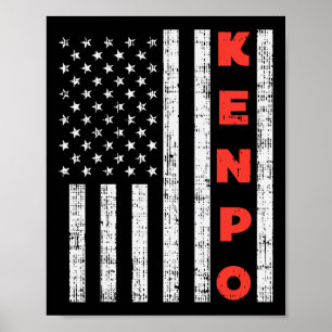 USA flagga American Kenpo Vintage Patriotic Kempo Poster
