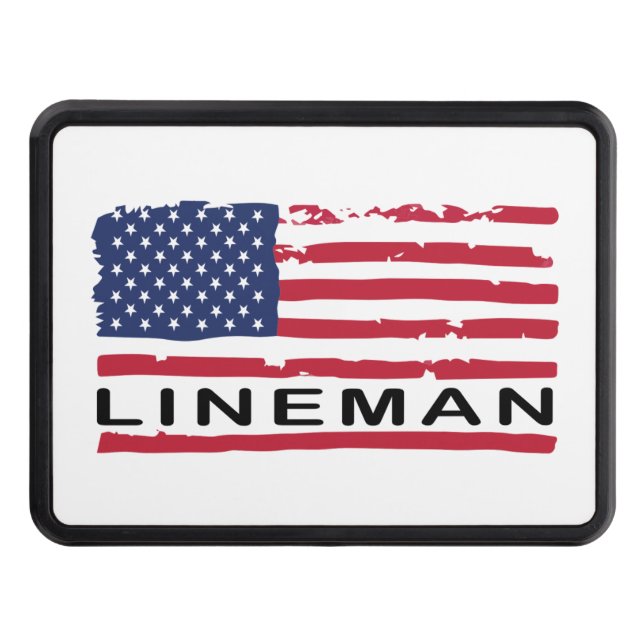 USA flagga American Lineman Patriotic Dragkroksskydd (Framsidan)