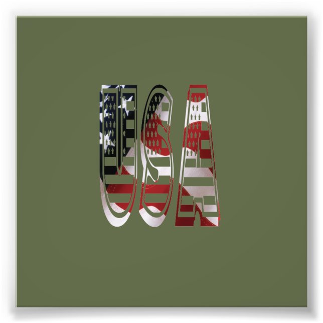 USA flagga American Logotyp Fototryck (Framsidan)
