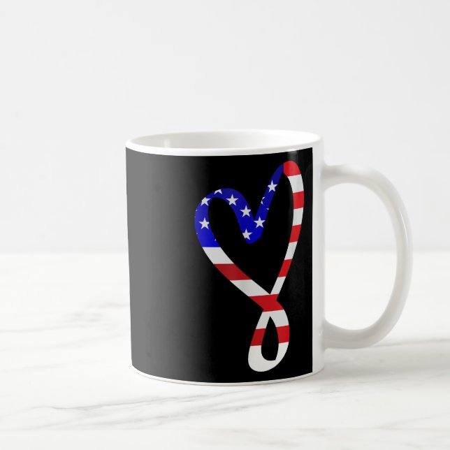 USA flagga American Patriotic Heart Armed Forces M Kaffemugg (Höger)