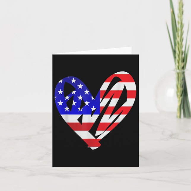 USA flagga American Patriotic Heart Armed Forces M Kort (Framsida)