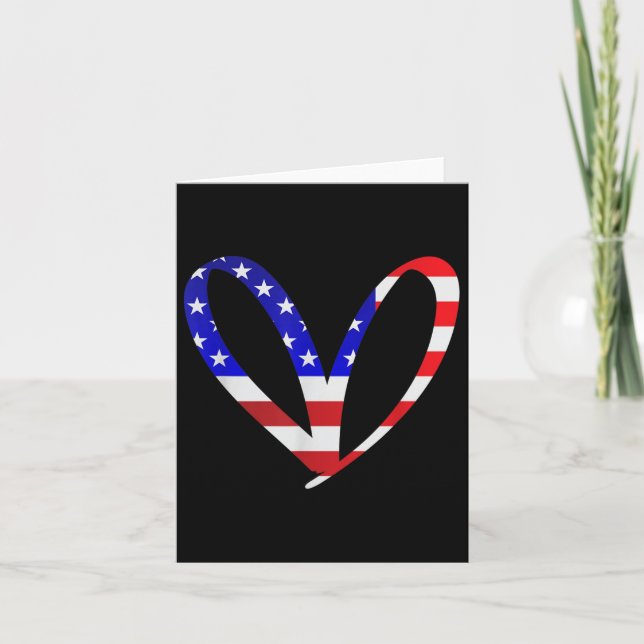USA flagga American Patriotic Heart Armed Forces M Kort (Framsida)