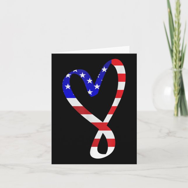 USA flagga American Patriotic Heart Armed Forces M Kort (Framsida)