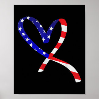 USA flagga American Patriotic Heart Armed Forces M Poster