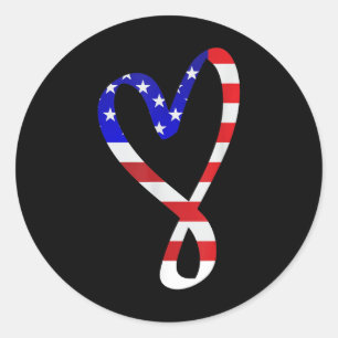 USA flagga American Patriotic Heart Armed Forces M Runt Klistermärke