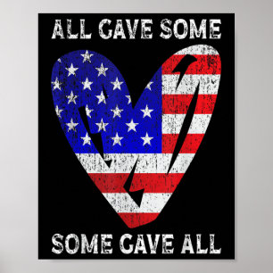 USA flagga American Patriotic Heart Armed Forces Poster