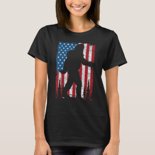 USA flagga American Pride Sasquatch Yeti Cryptozoo T Shirt