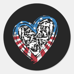 USA flagga American Springer - Runeart Runt Klistermärke