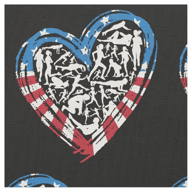 USA flagga American Springer - Runeart Tyg (Närbild)