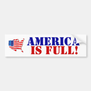 USA flagga Amerika är Fullt! Överskridande av Före Bildekal