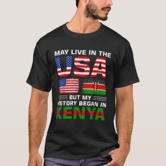 USA flagga Amerika Kenya Flagga Kenyan Roots Land T Shirt