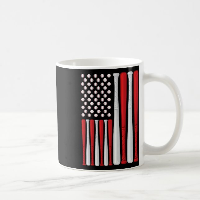 Usa Flagga - Amerikansk Baseboll Flagga - Vintage  Kaffemugg (Höger)