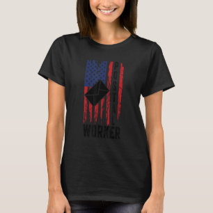 USA Flagga Amerikansk Patriotisk Postarbetare Bära T Shirt
